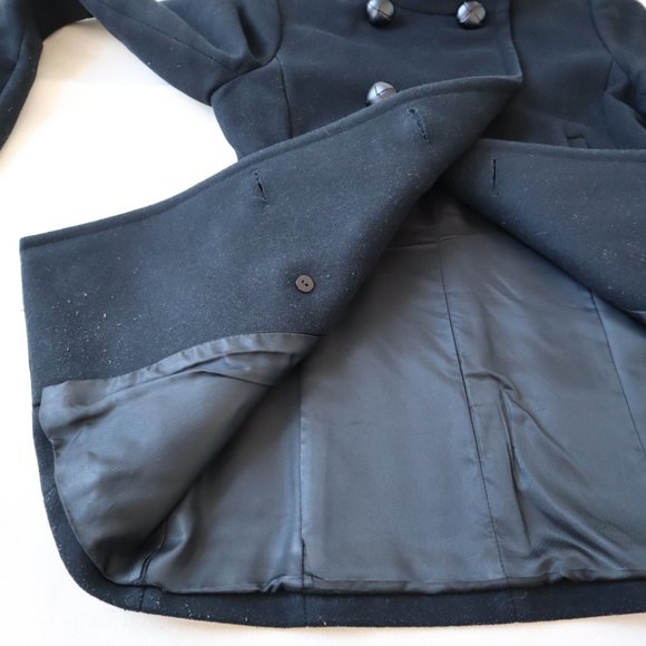 Aritzia Talula Babaton Howell Double Breasted Black Pea Coat, Size XXSma… - Picture 12 of 16
